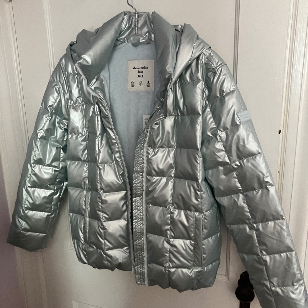 Abercrombie Silver Puffer Jacket